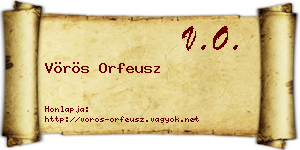 Vörös Orfeusz névjegykártya