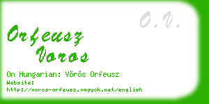 orfeusz voros business card